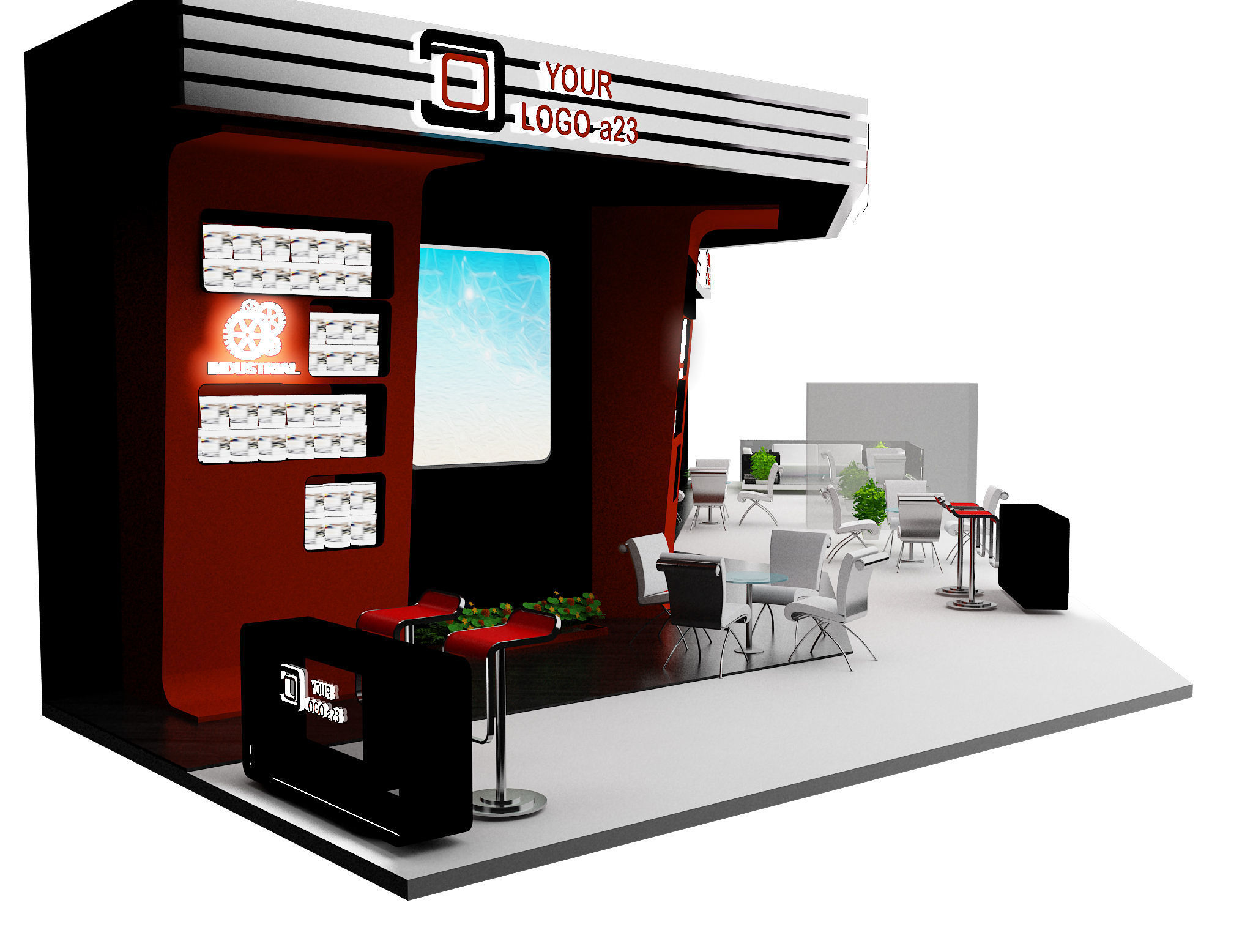  Booth Exhibition Stand a462  3D model_2