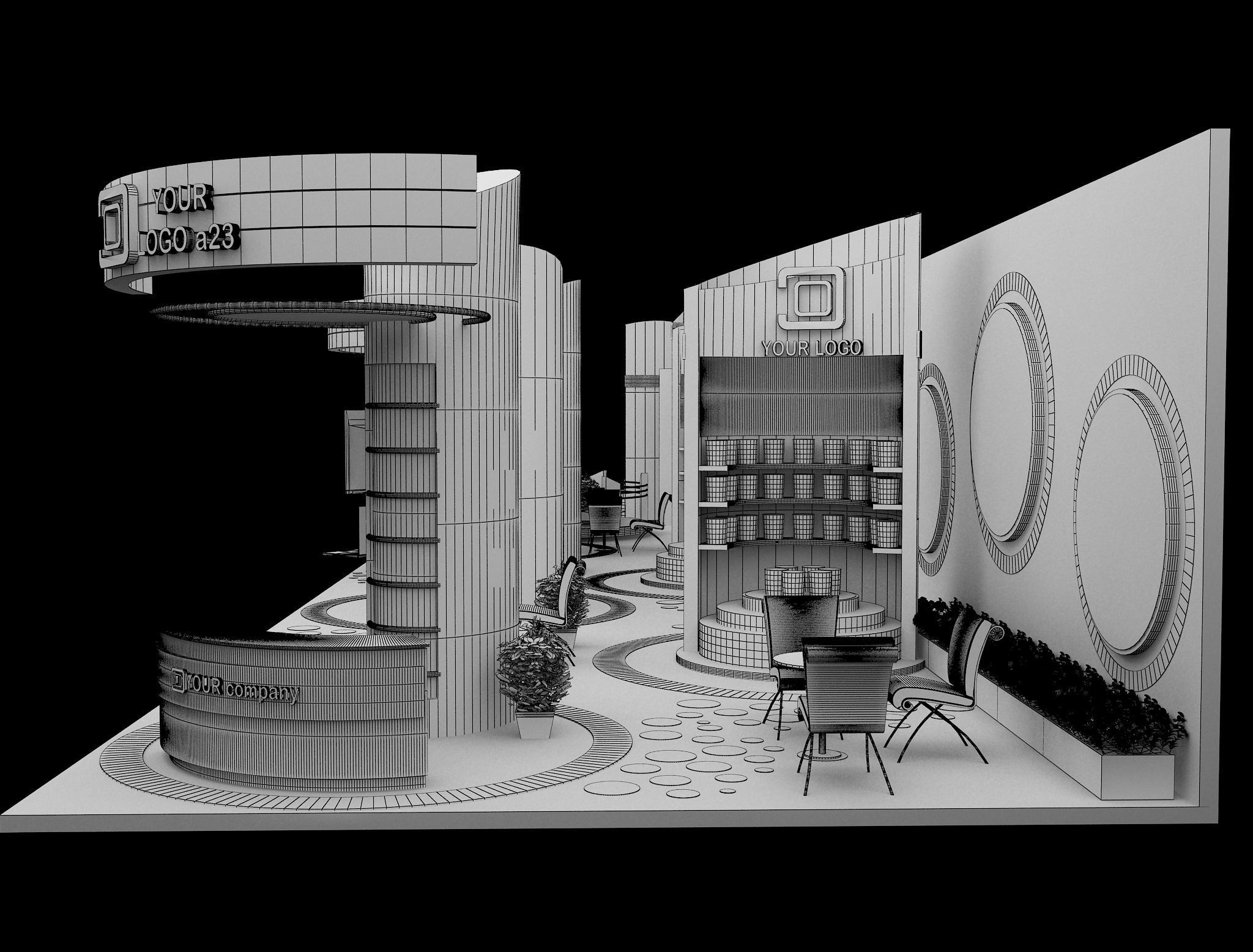  Booth Exhibition Stand a462  3D model_19