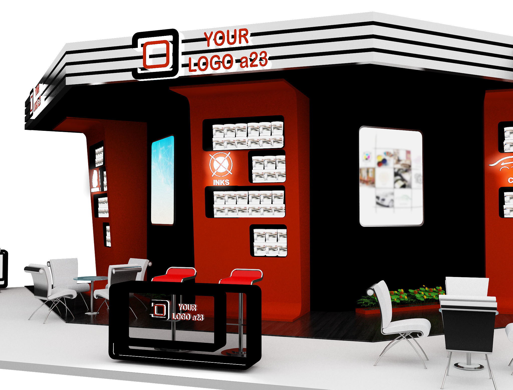  Booth Exhibition Stand a462  3D model_16