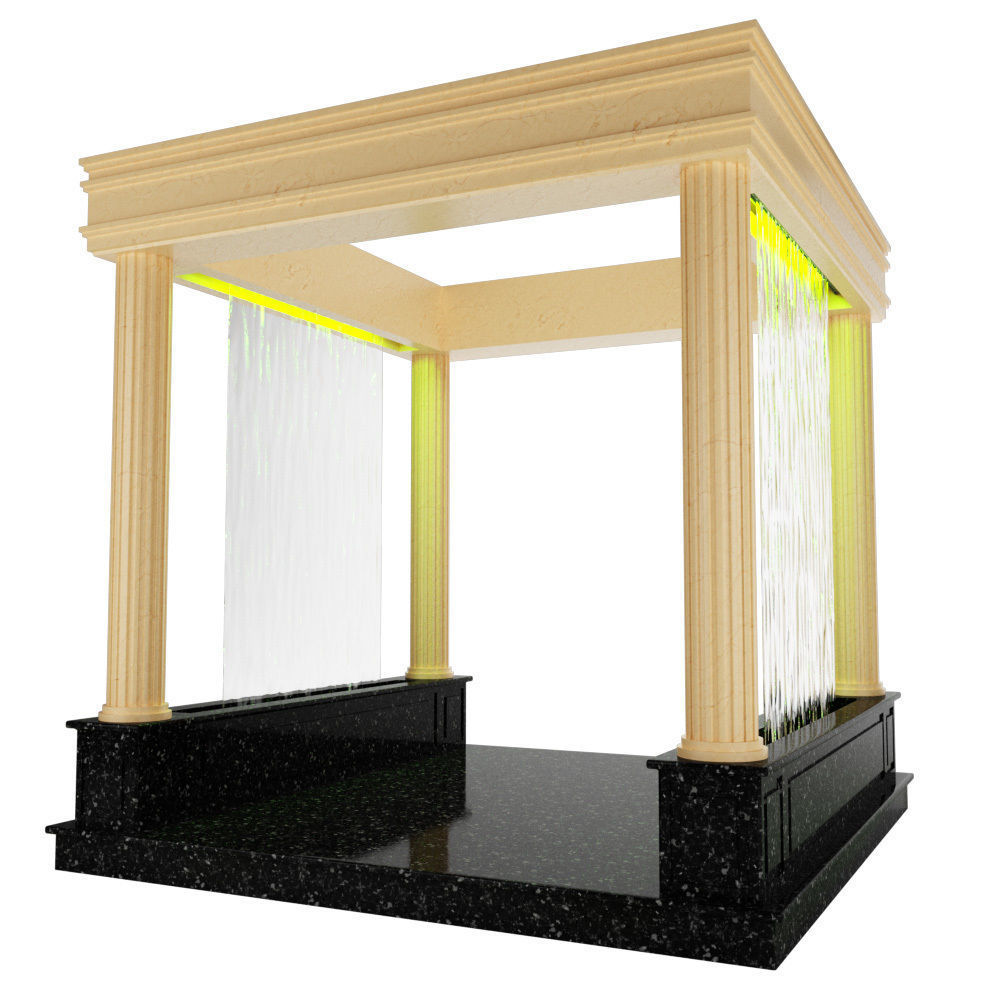 Gazebo with Waterfall 3D model CGTrader