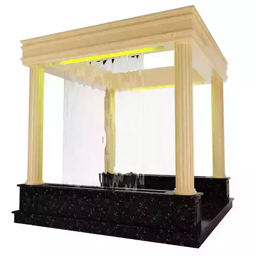 Gazebo with Waterfall 3D model