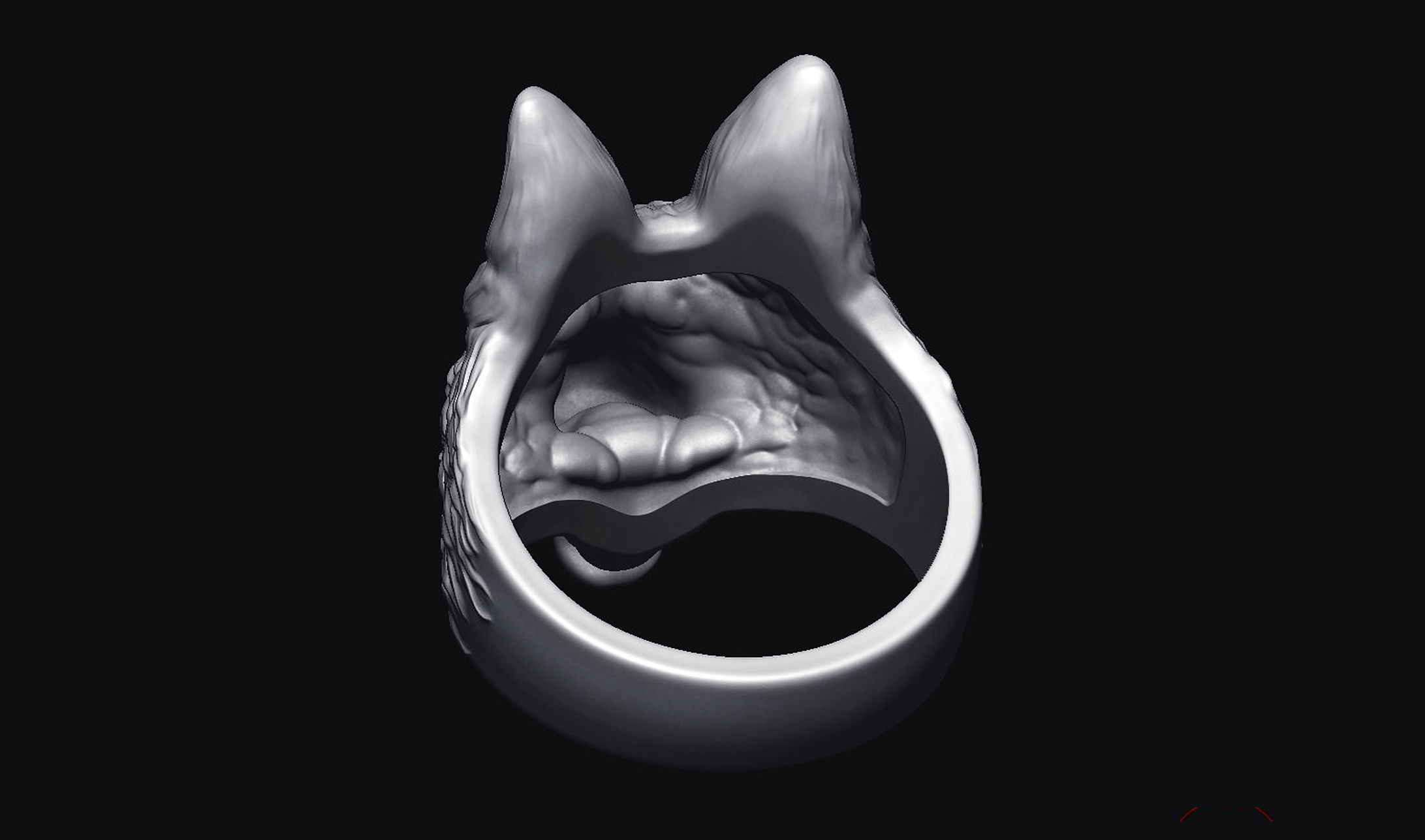 German Shepherd Dog Ring 3D print model_11