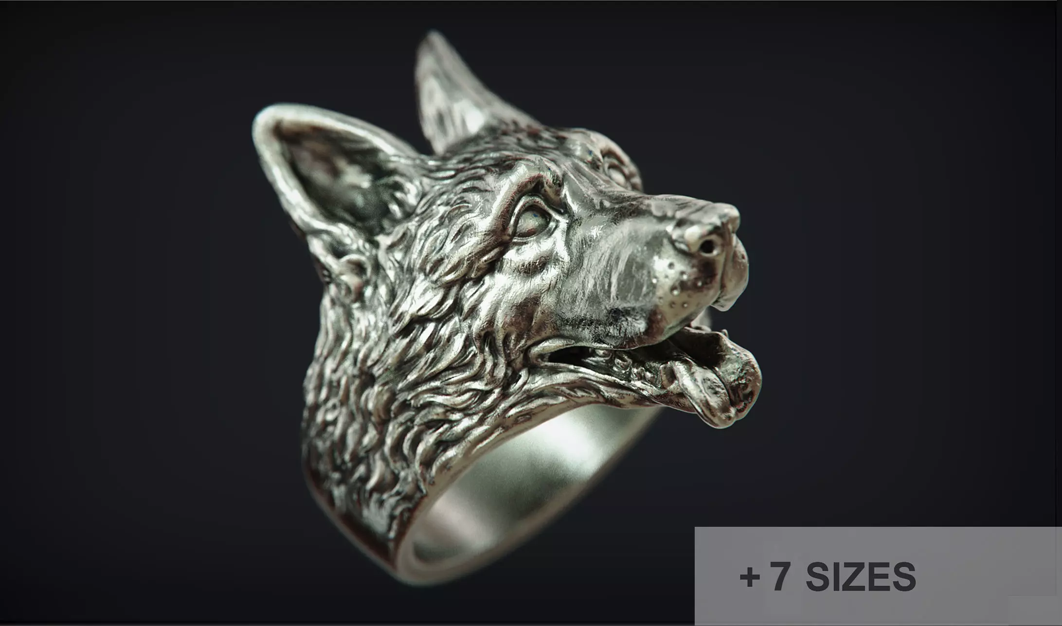 German Shepherd Dog Ring 3D print model_0