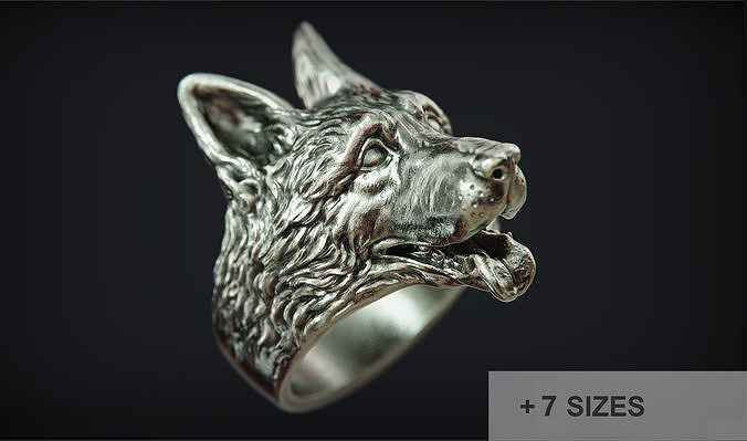 German Shepherd Dog Ring 3D print model
