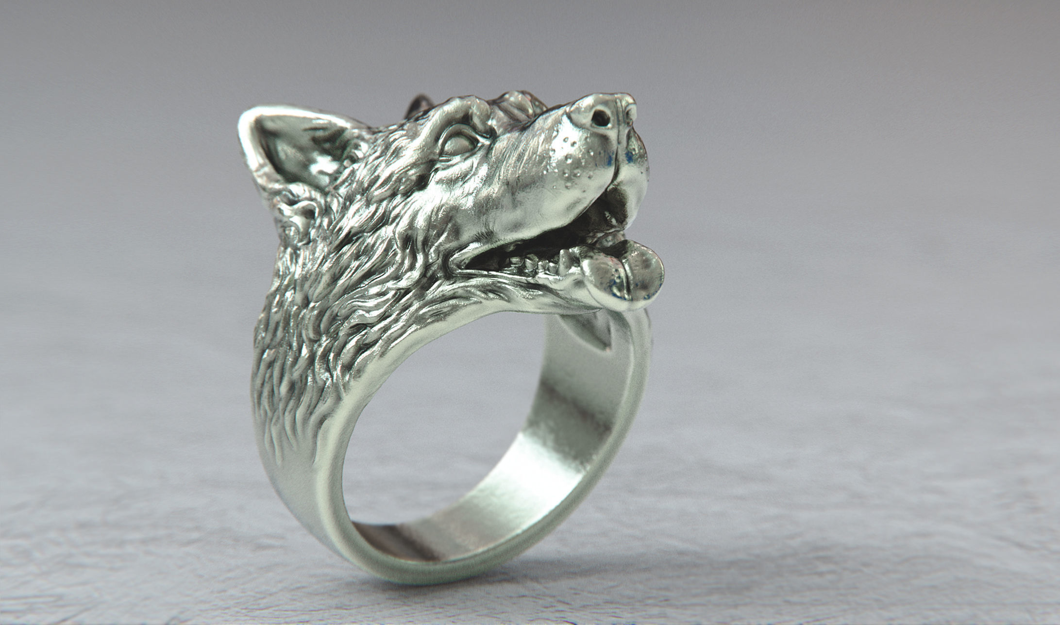 German Shepherd Dog Ring 3D print model_4