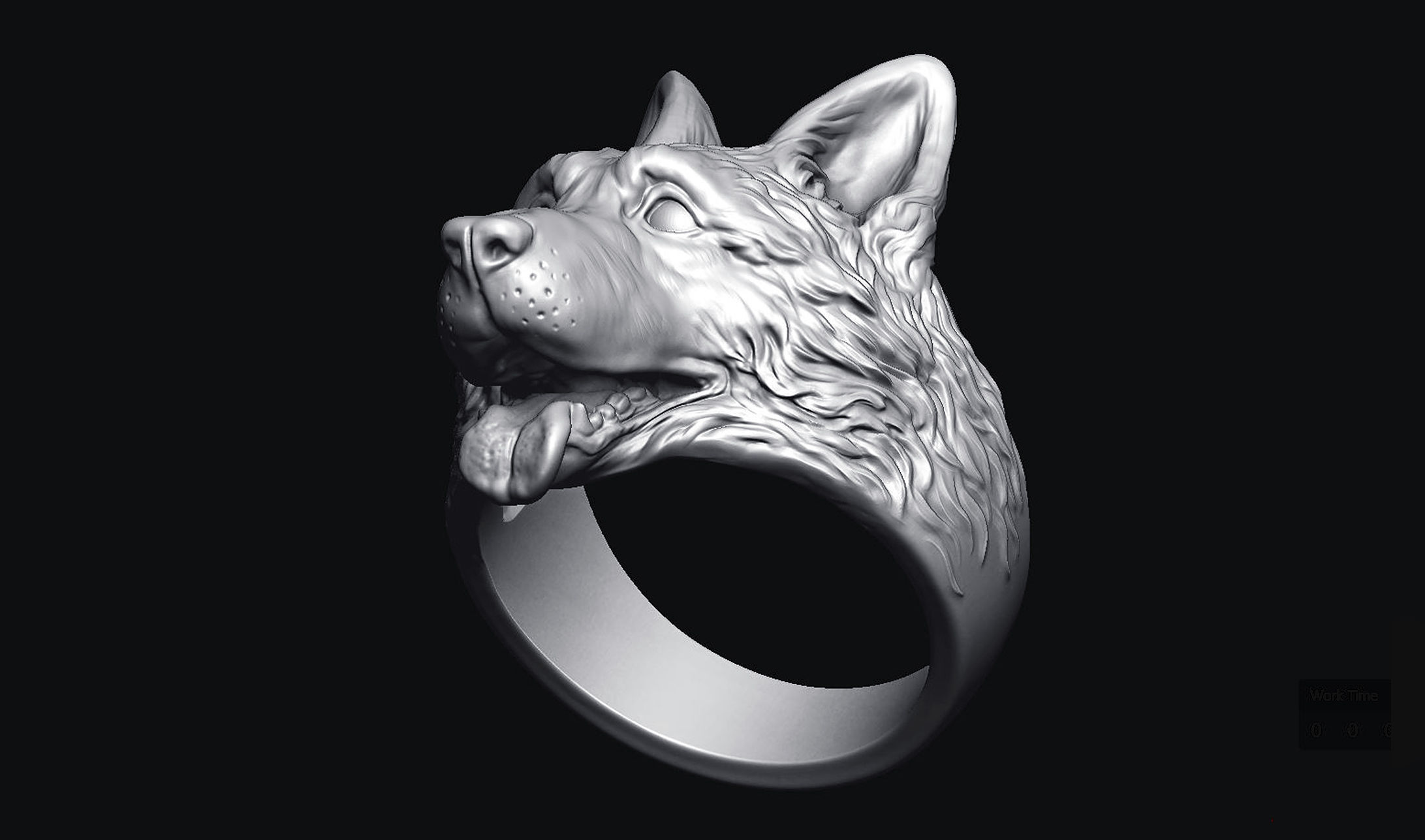German Shepherd Dog Ring 3D print model_9