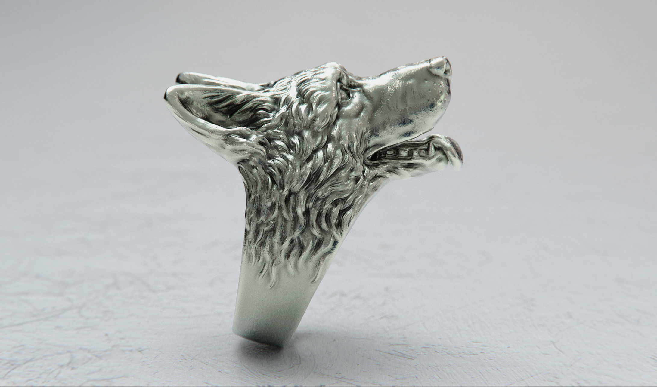 German Shepherd Dog Ring 3D print model_2