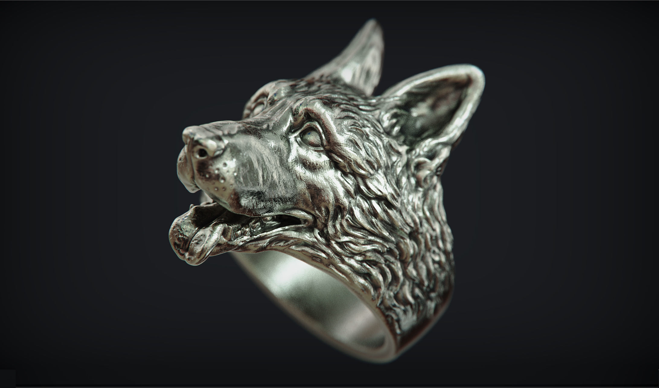 German Shepherd Dog Ring 3D print model_7