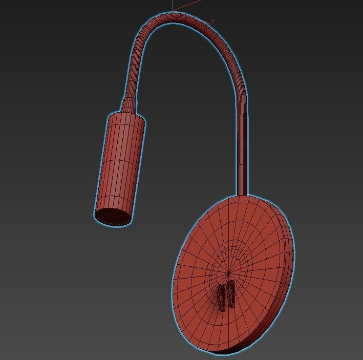 electra wall lamp with shade 3D model_2