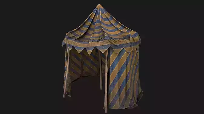 Medieval Circus Tent Market Stall  Low-poly 3D model