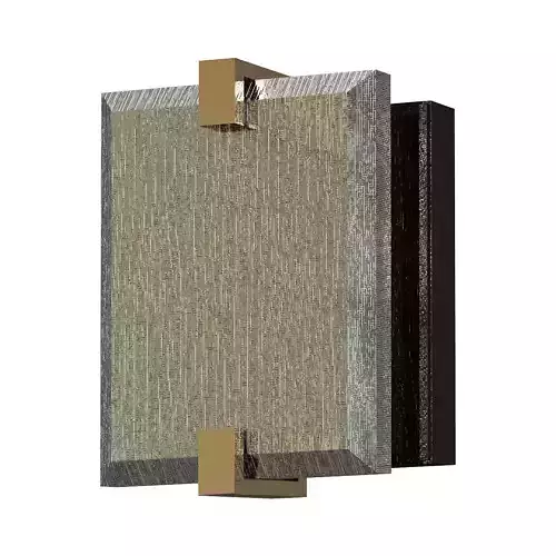 stilfort wall light with square glass panel and gold trim