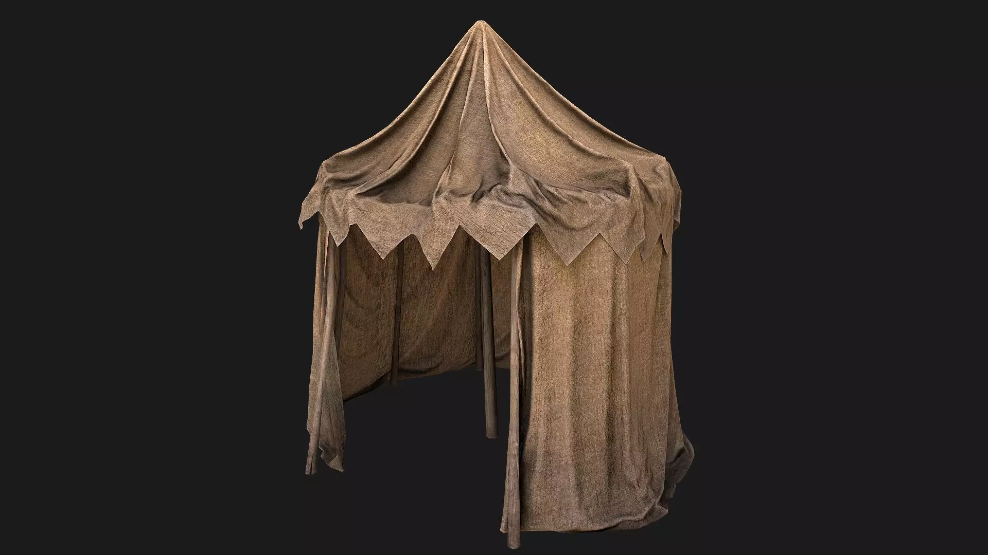 Cylindrical Tent Market Stall Old Merchant Shop Low-poly 3D model