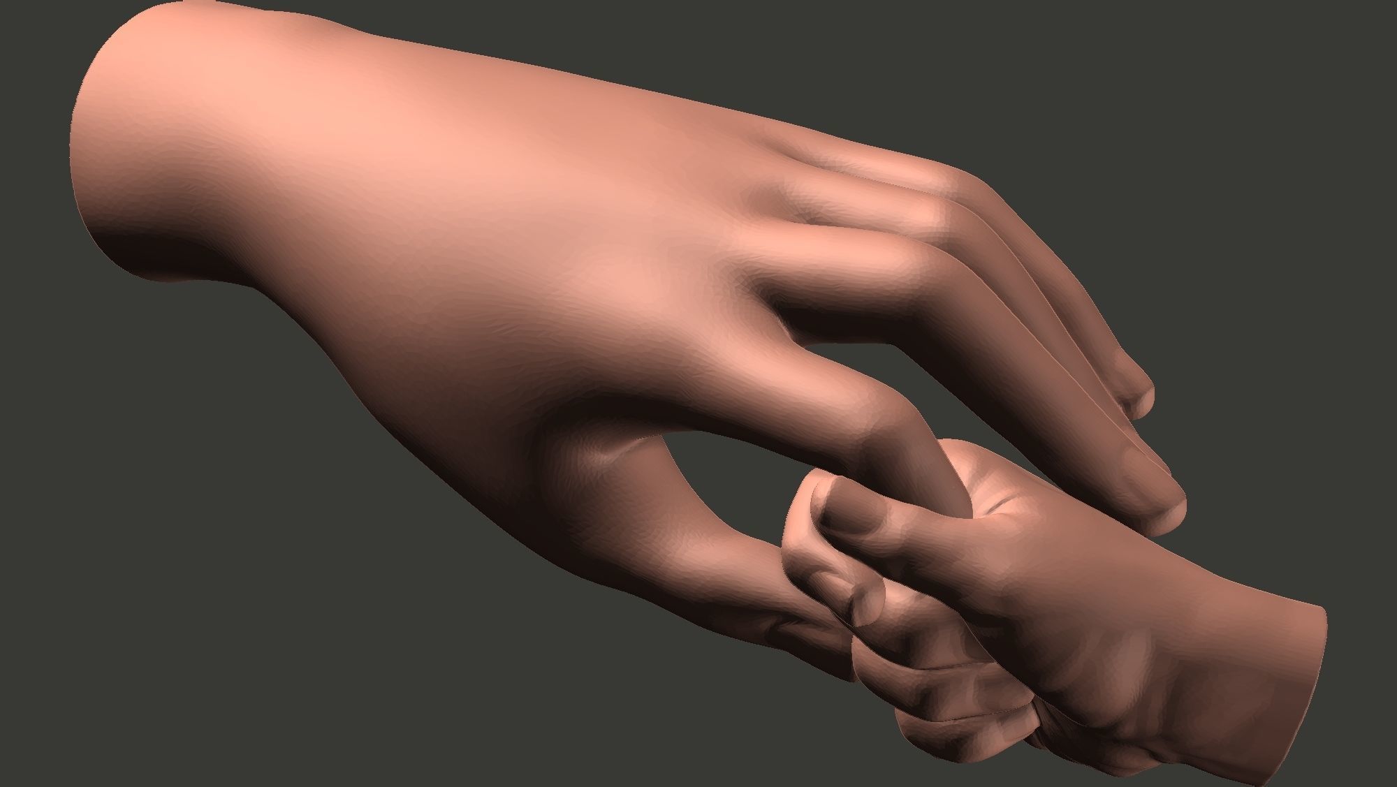 Mother and Baby Hands 3d print model 3D print model_6