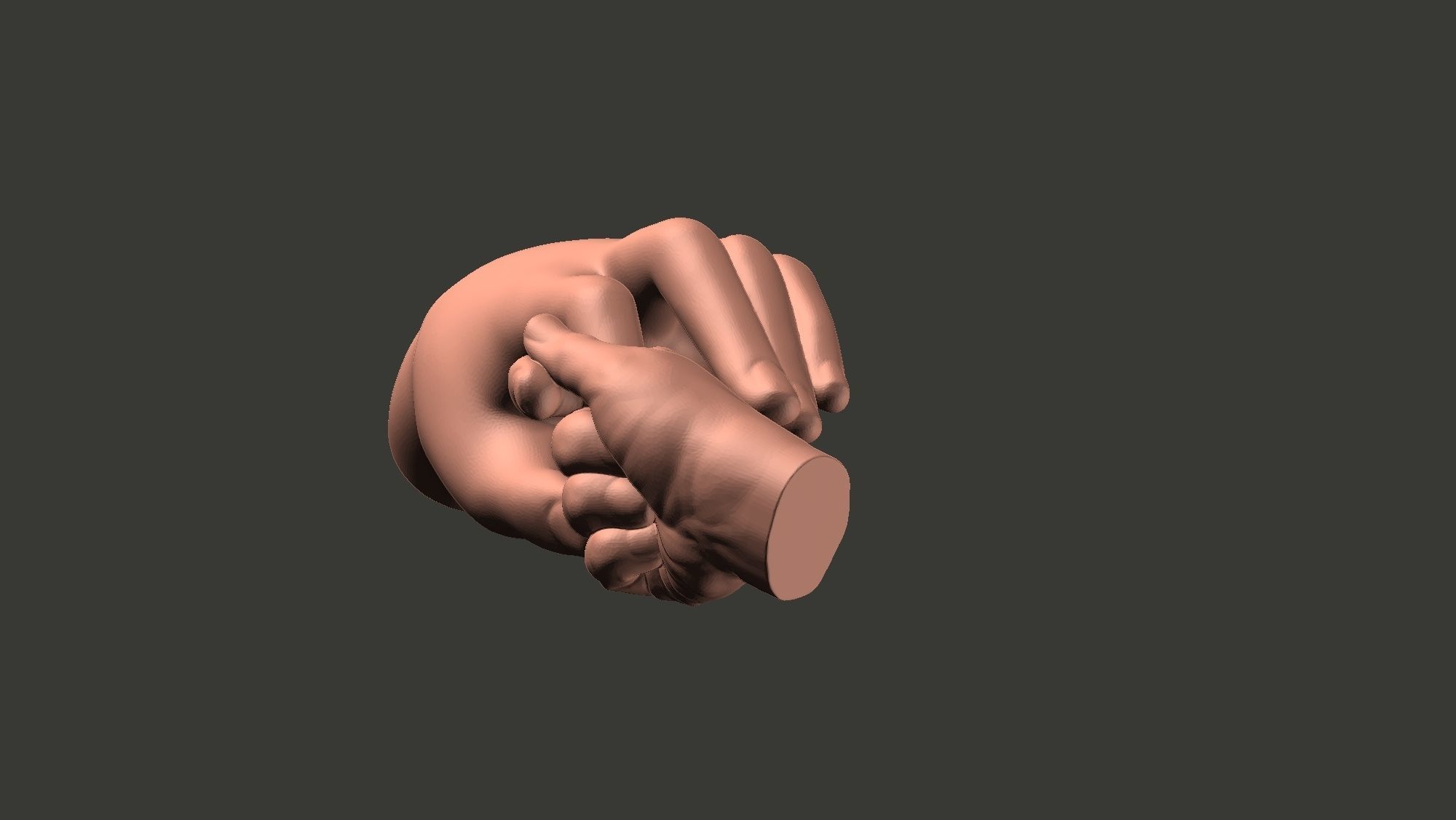 Mother and Baby Hands 3d print model 3D print model_22