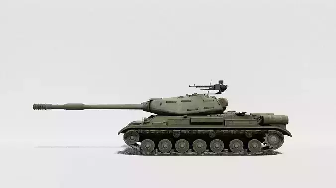 Military Tank Model High Poly  With Cannon And Missile Rigged