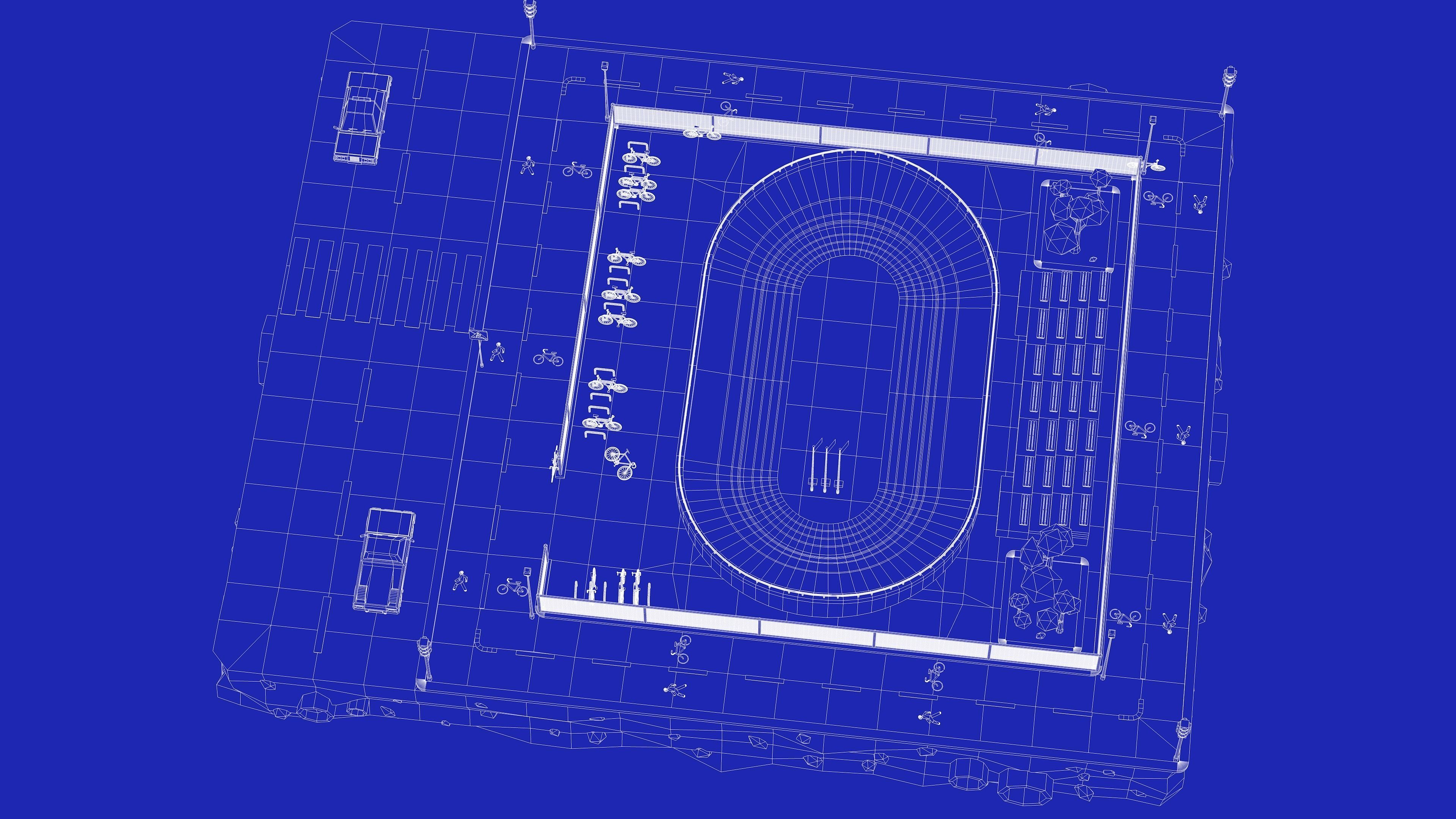 Velodrome Cycling Track Low Poly 3D Model Low-poly 3D model_13