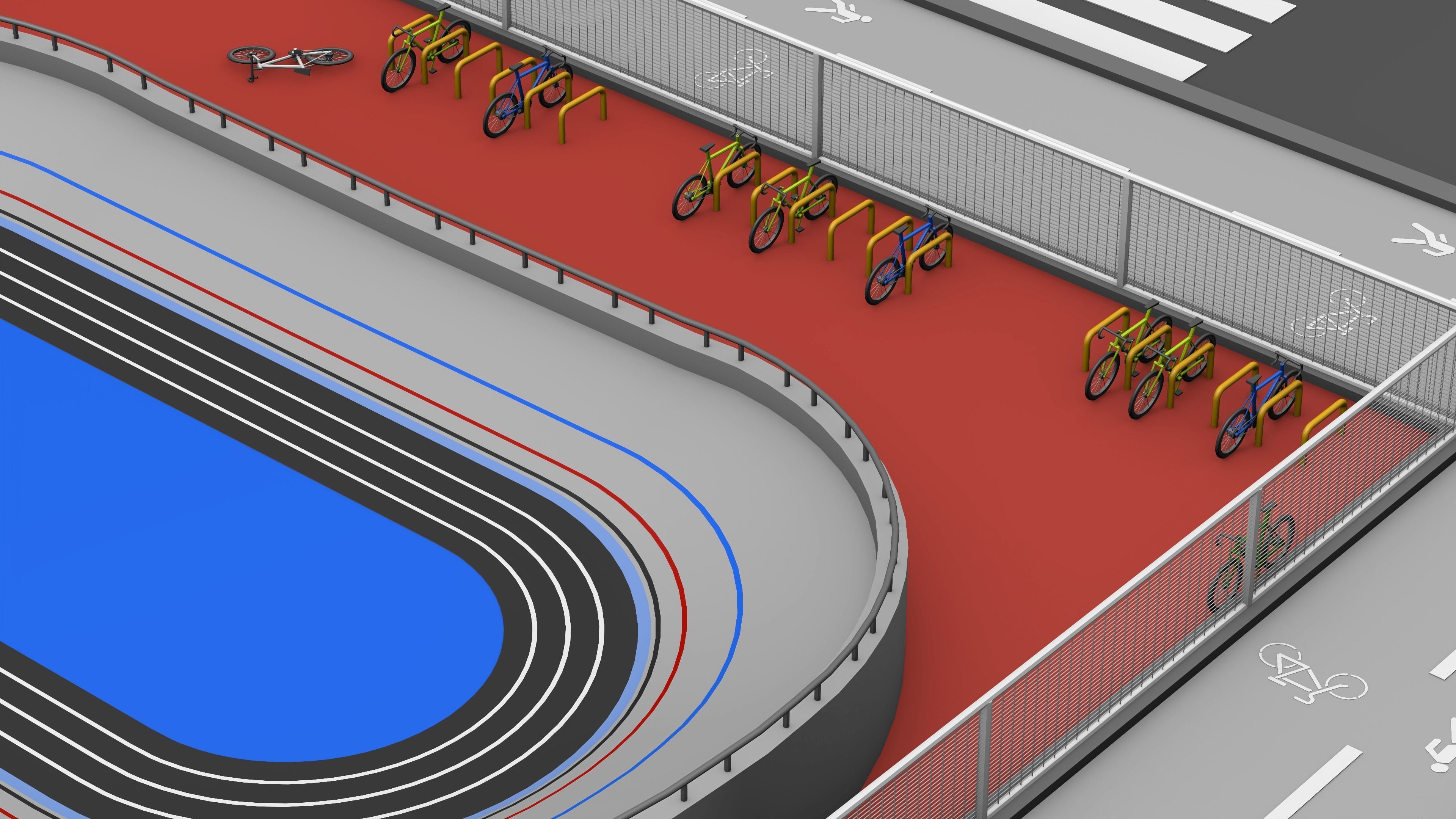 Velodrome Cycling Track Low Poly 3D Model Low-poly 3D model_8