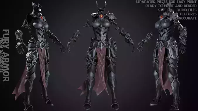Darksiders 3 Fury Armor for Cosplay 3D print model
