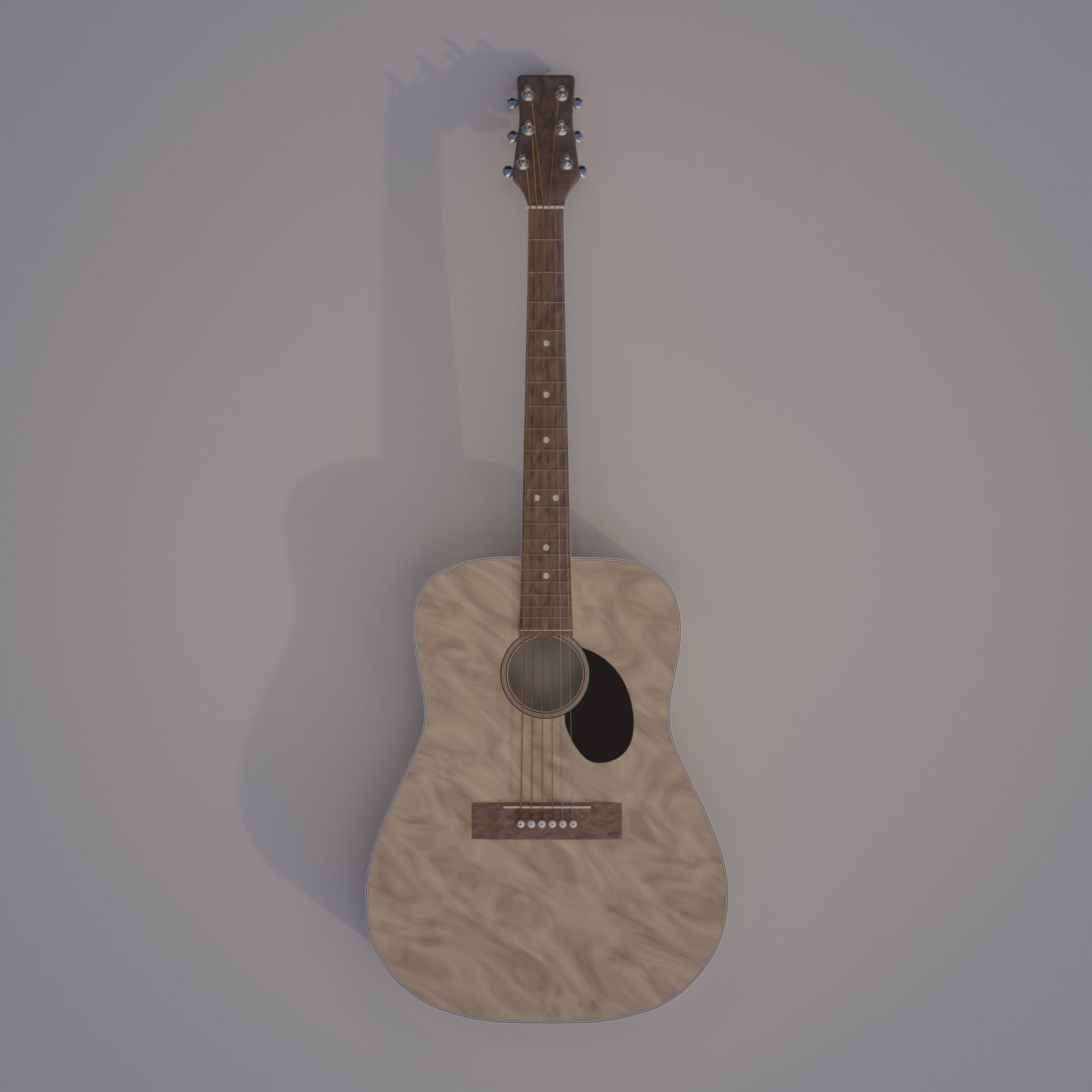 Acoustic Guitar Free 3D model_1