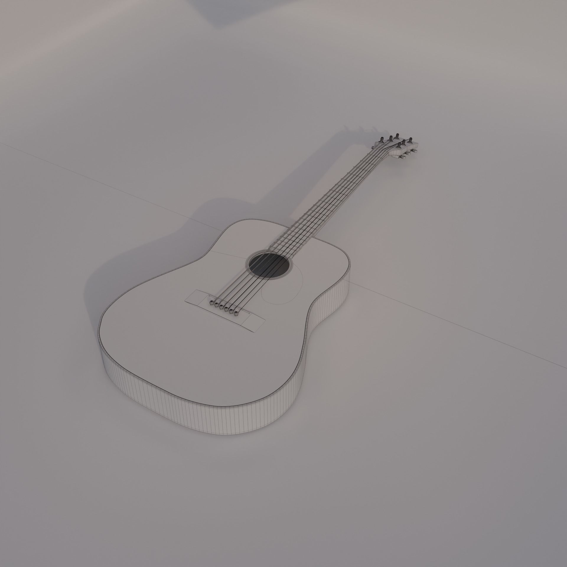 Acoustic Guitar Free 3D model_2