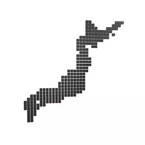 Japan Map Cube Style v1 003