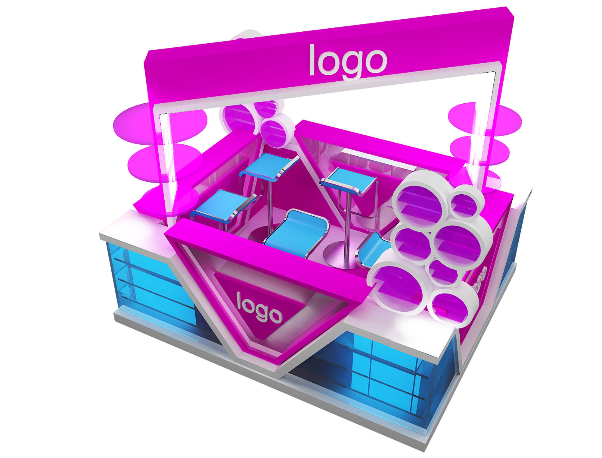 Booth Exhibition Stand a464 3D model_8