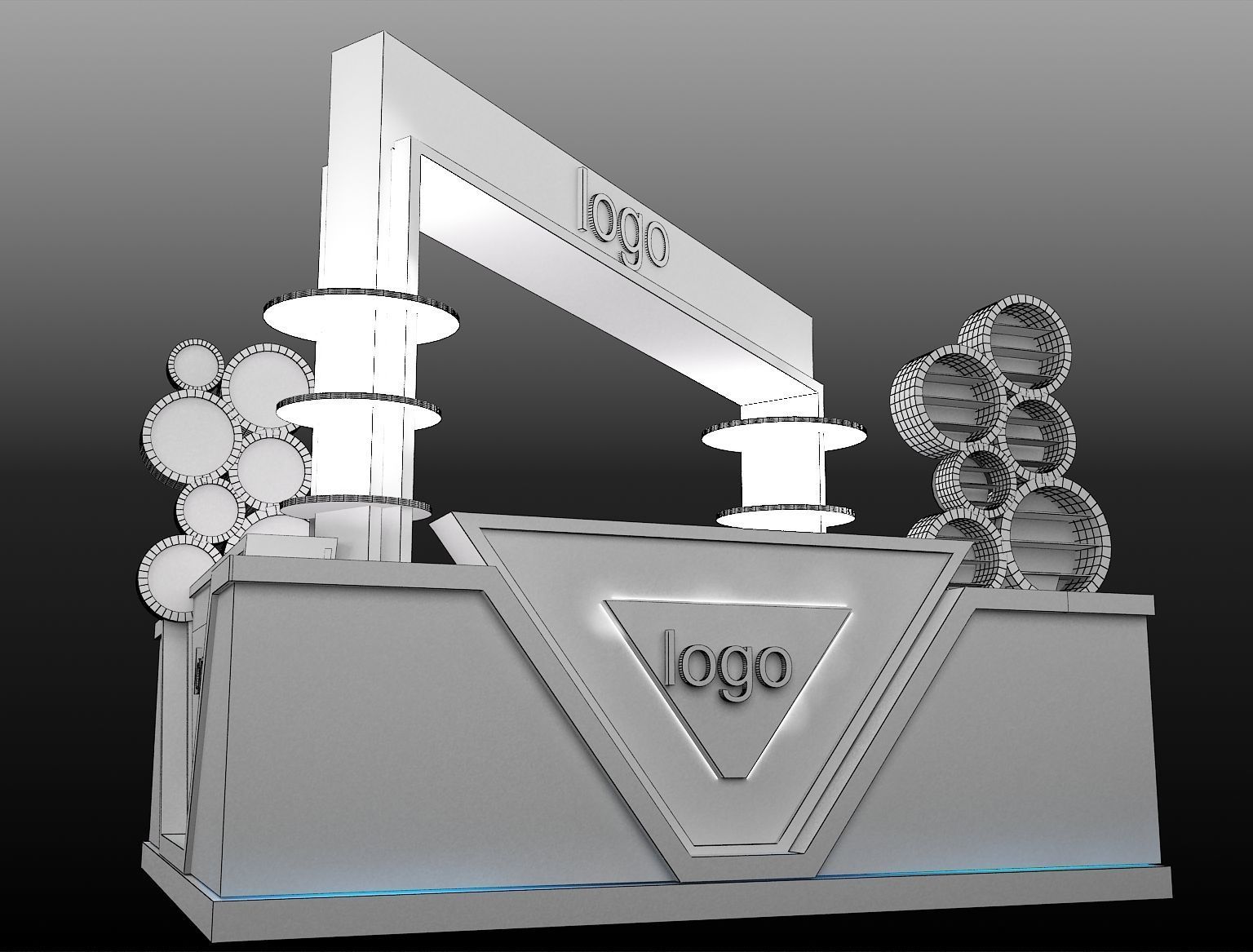 Booth Exhibition Stand a464 3D model_11