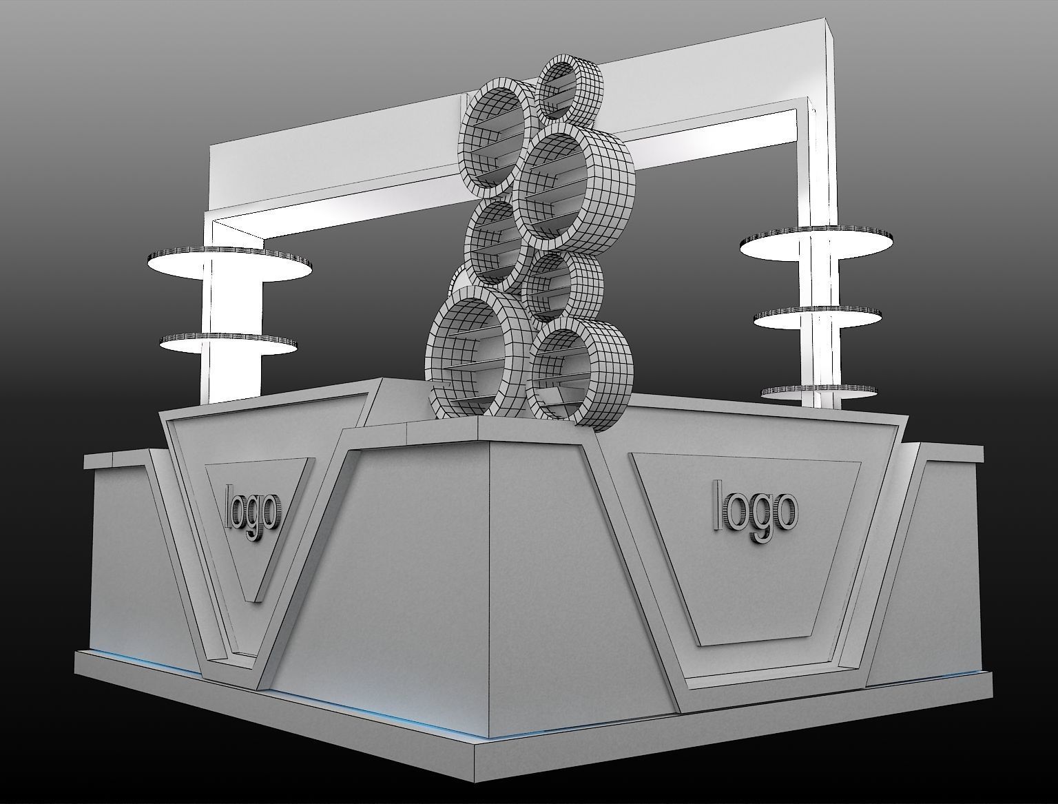 Booth Exhibition Stand a464 3D model_5