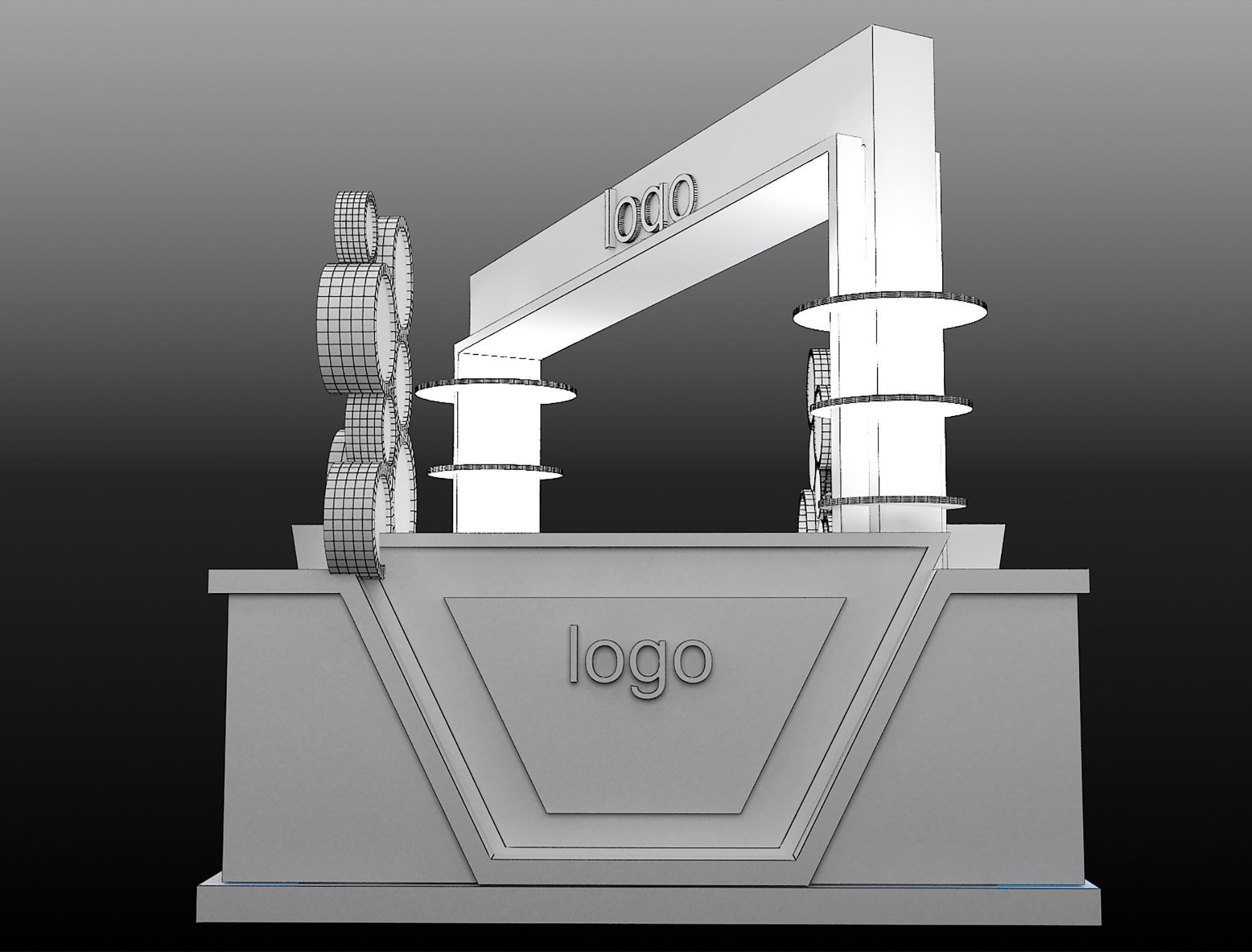 Booth Exhibition Stand a464 3D model_3