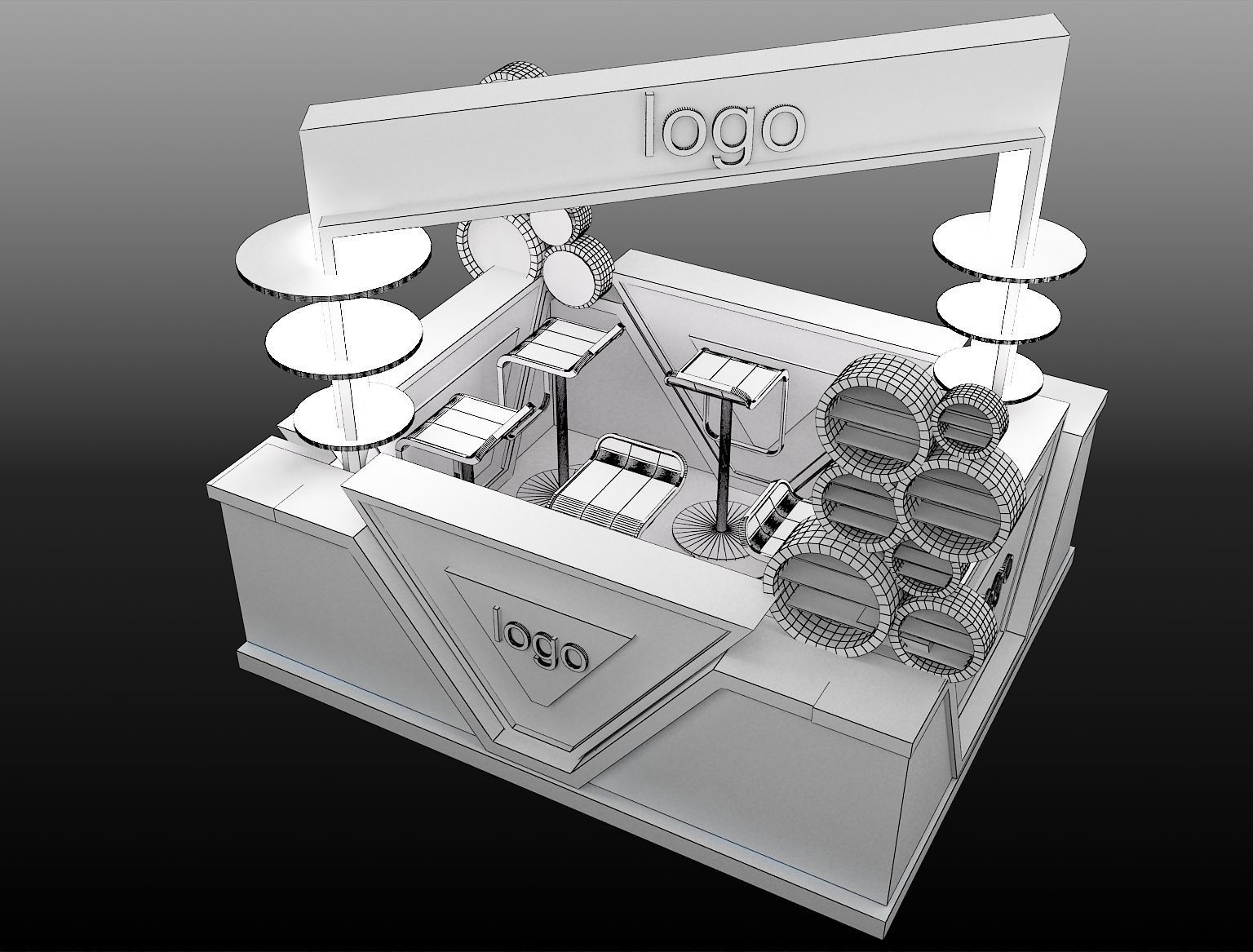 Booth Exhibition Stand a464 3D model_9