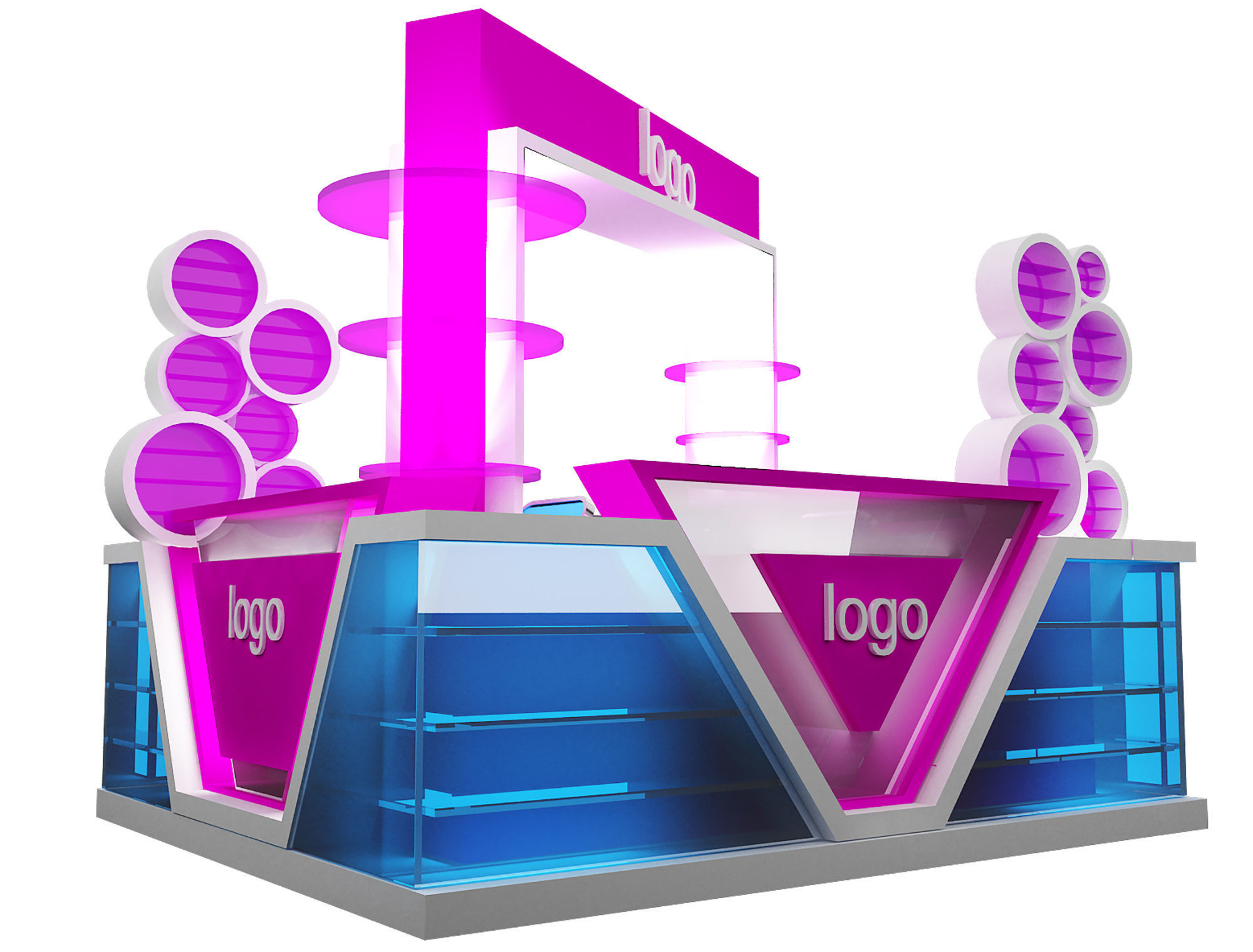 Booth Exhibition Stand a464 3D model_14