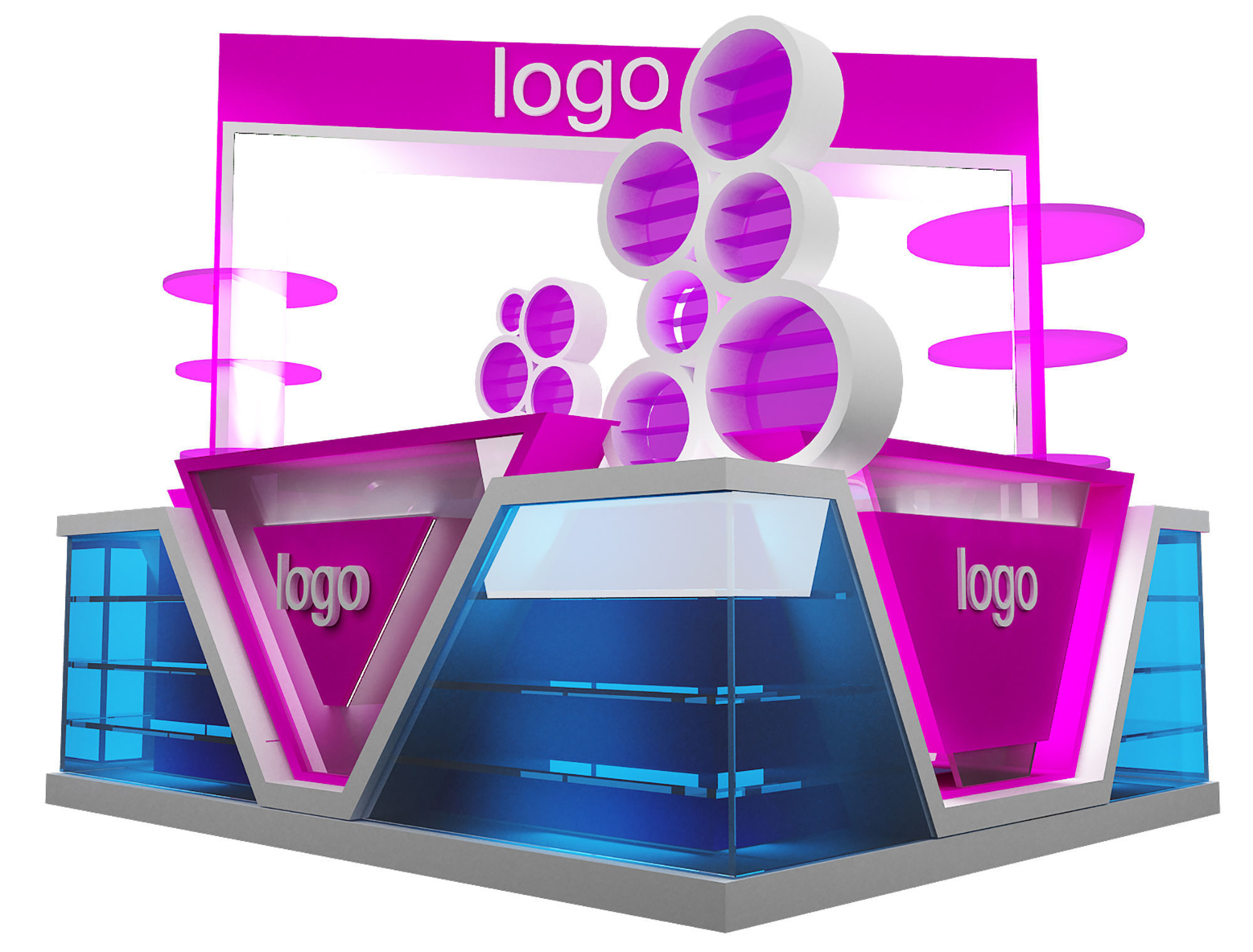 Booth Exhibition Stand a464 3D model_12