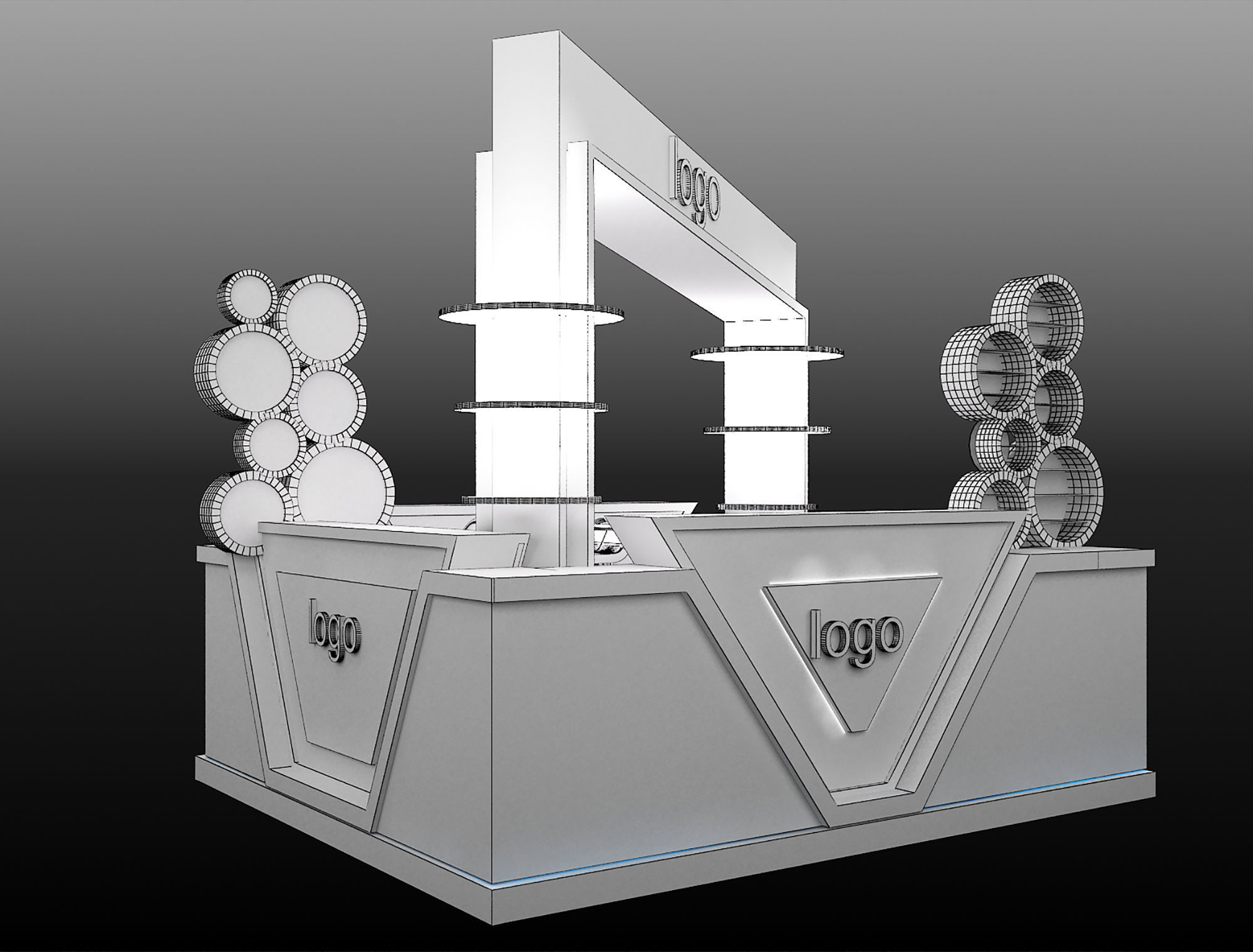 Booth Exhibition Stand a464 3D model_1