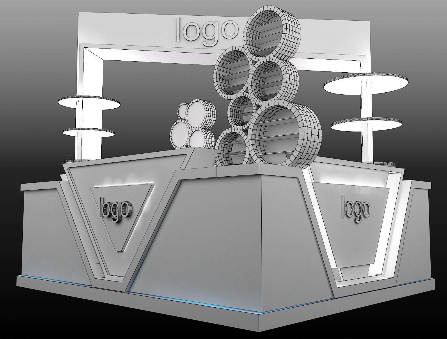 Booth Exhibition Stand a464 3D model_13