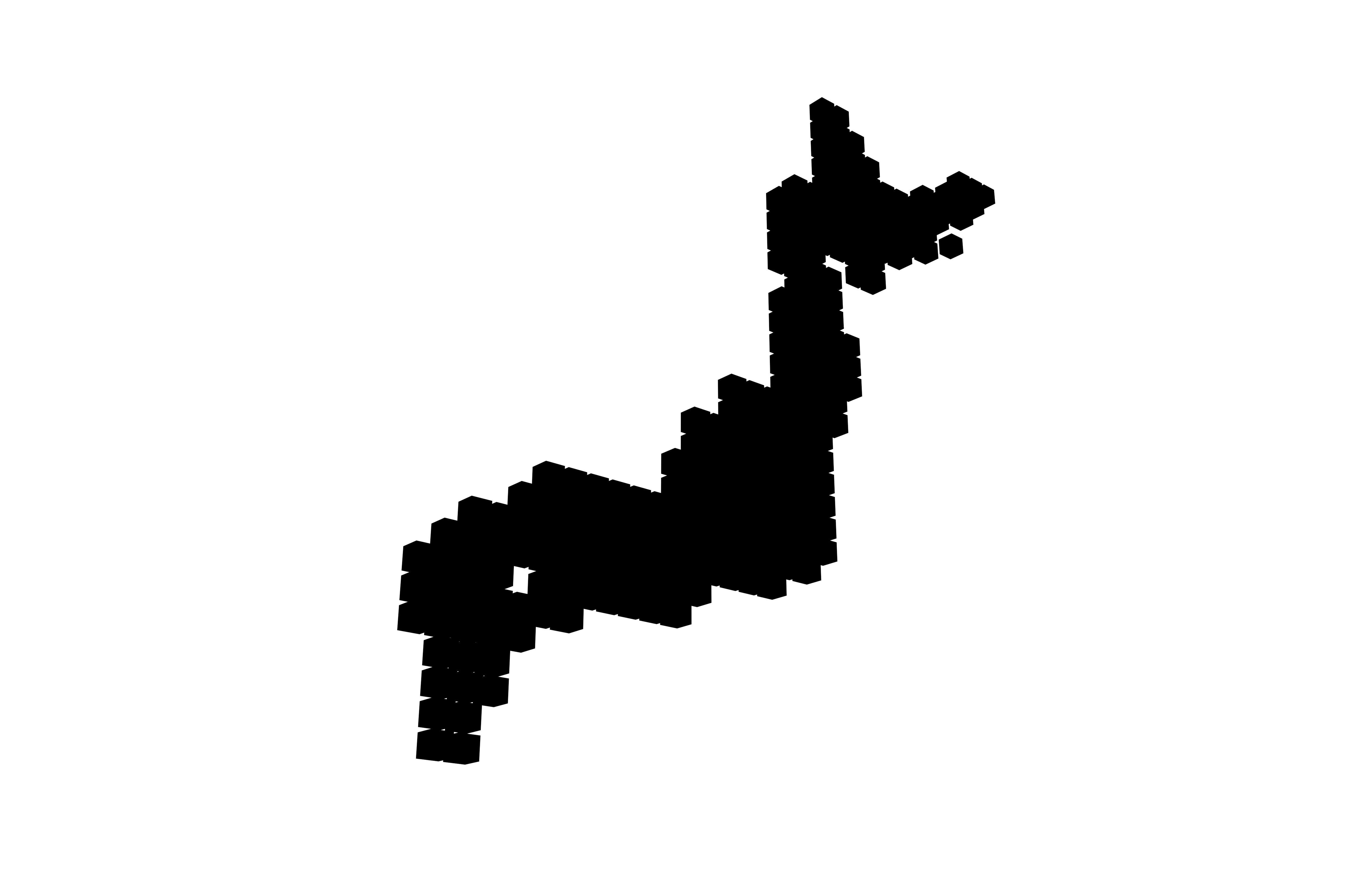 Japan Map Cube Style v1 004 Low-poly 3D model_3