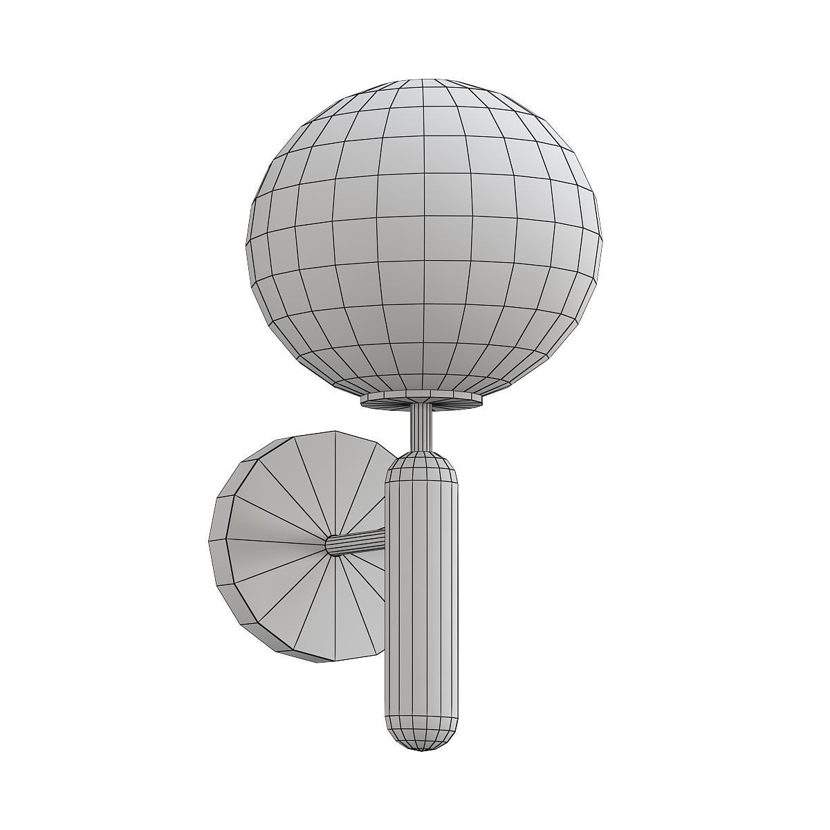 raffin wall light with ball 3D model_1