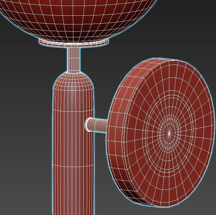 raffin wall light with ball 3D model_4