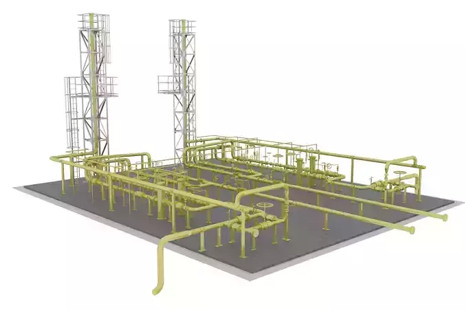 Gas distribution station 3D model