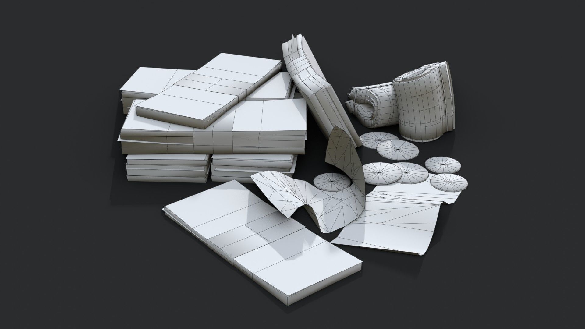 Money Loot - Euro Low-poly 3D model_11