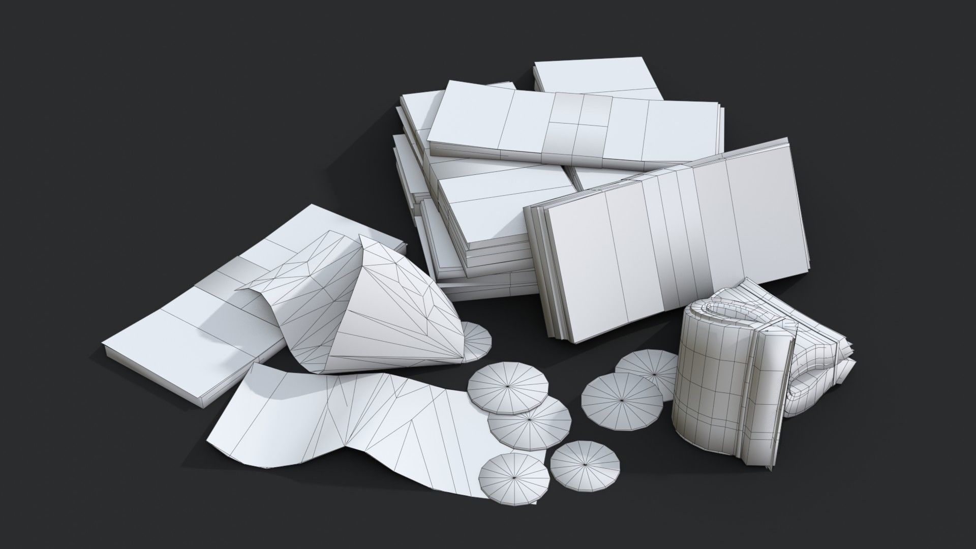 Money Loot - Euro Low-poly 3D model_10