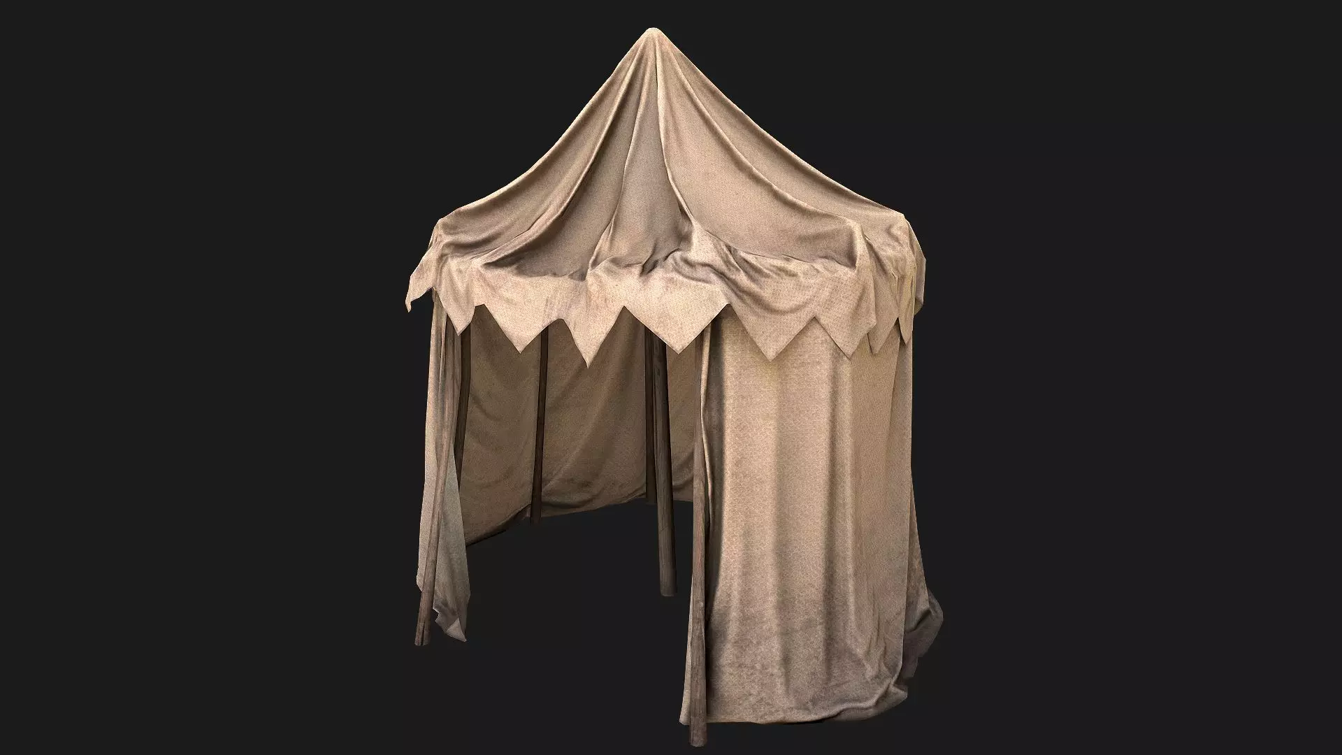 Cotton Tent Market Stalls Merchant Fair Shop Low-poly 3D model