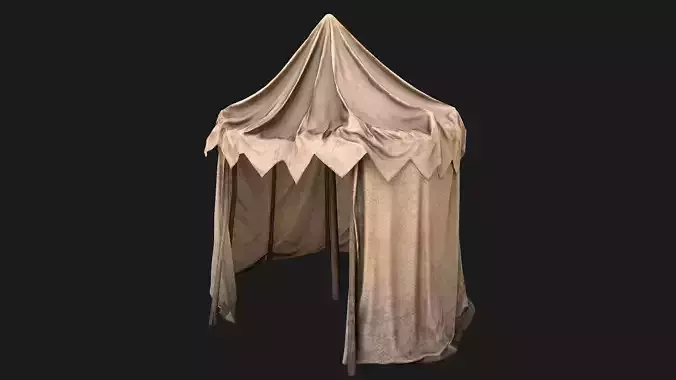 Cotton Tent Market Stalls Low-poly 3D model