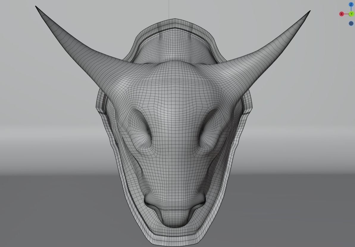 Bull shield 3D Low-poly 3D model_4