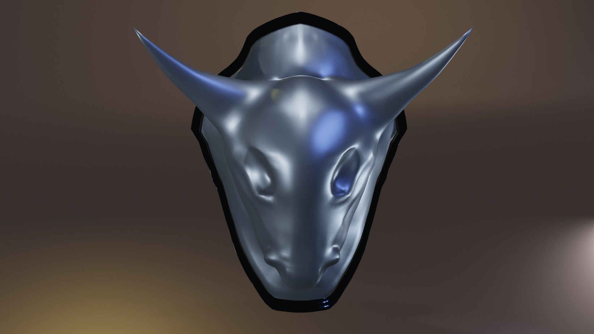 Bull shield 3D Low-poly 3D model_1