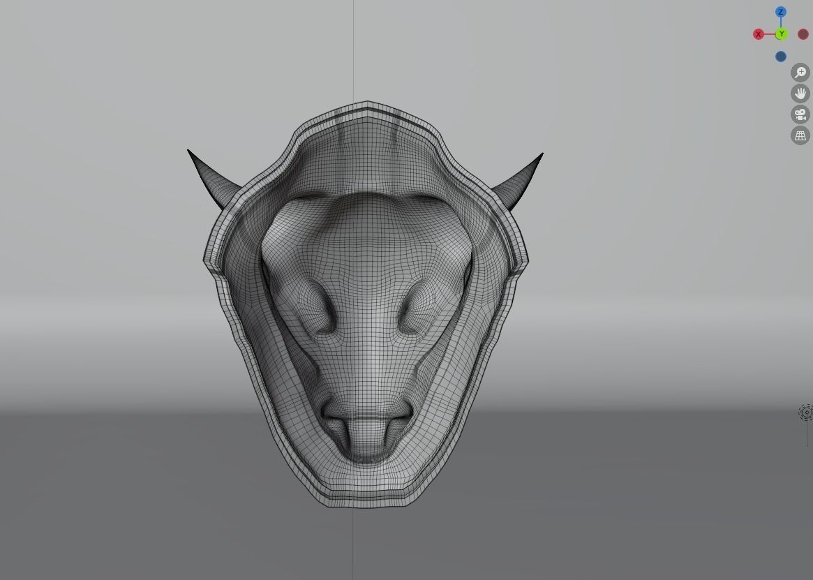 Bull shield 3D Low-poly 3D model_6