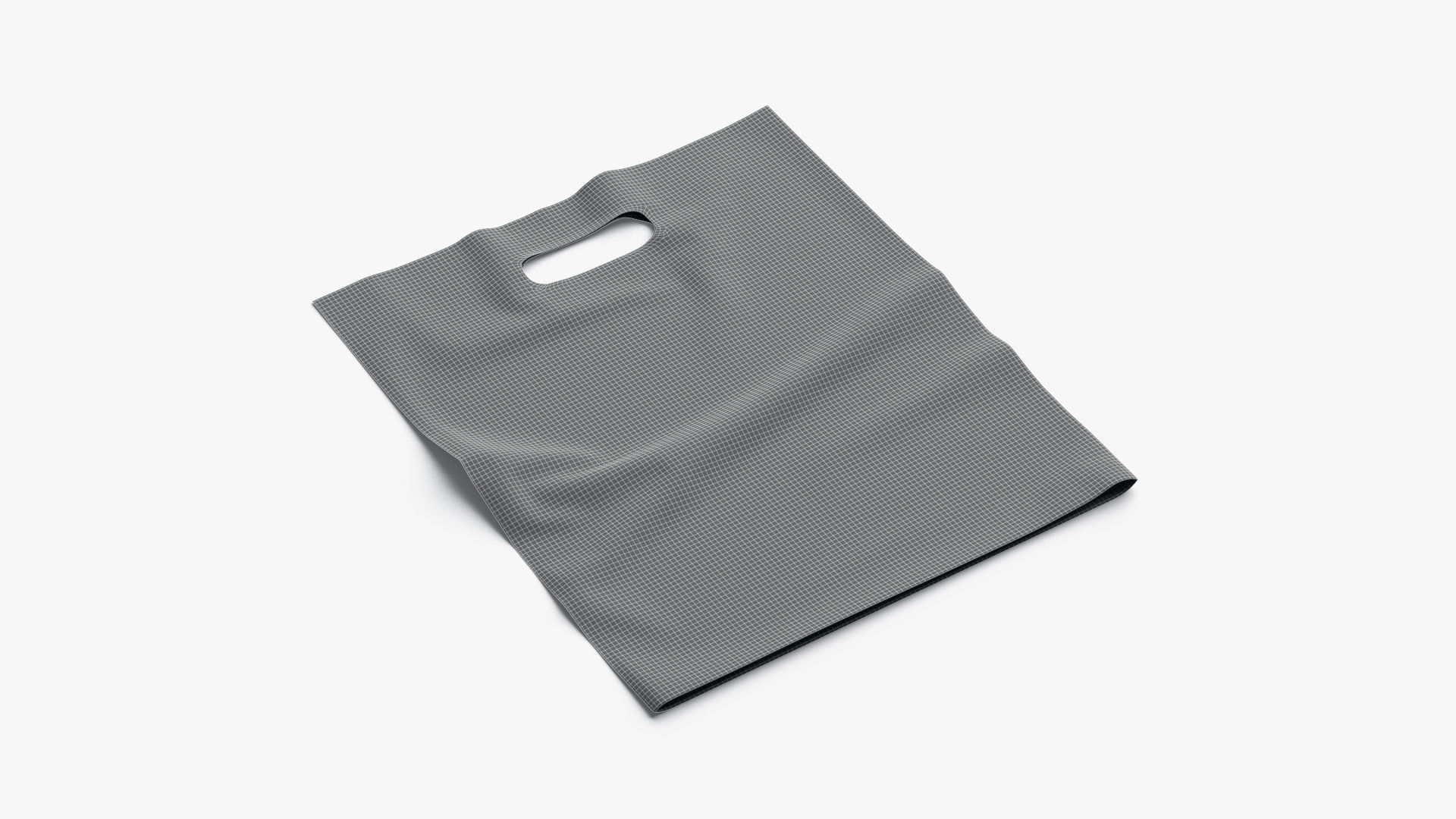 Die-cut plastic bag Low-poly 3D model_7