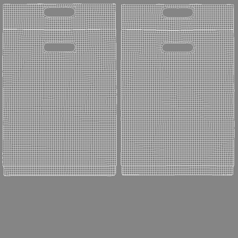 Die-cut plastic bag Low-poly 3D model_5