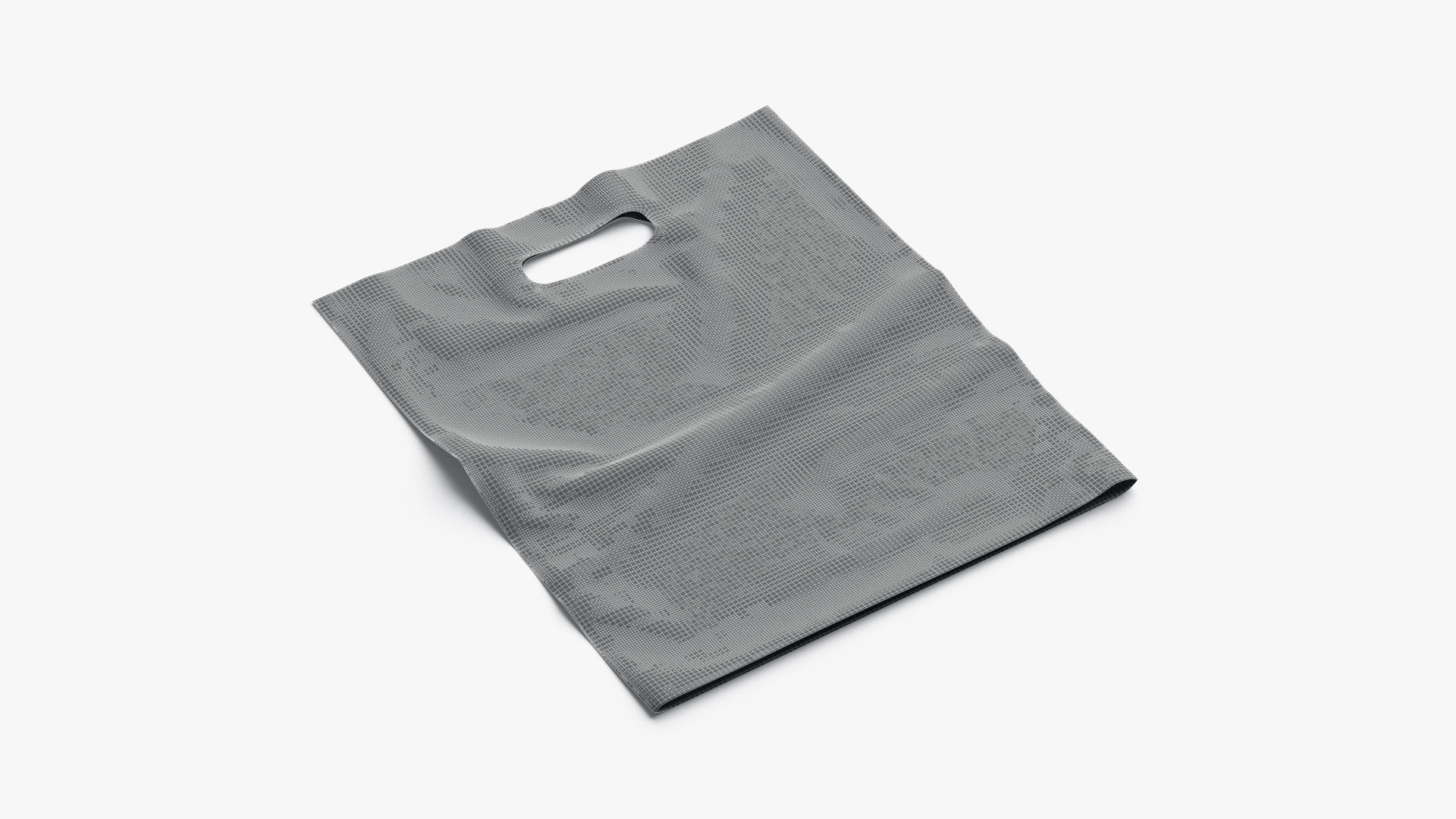 Die-cut plastic bag Low-poly 3D model_8