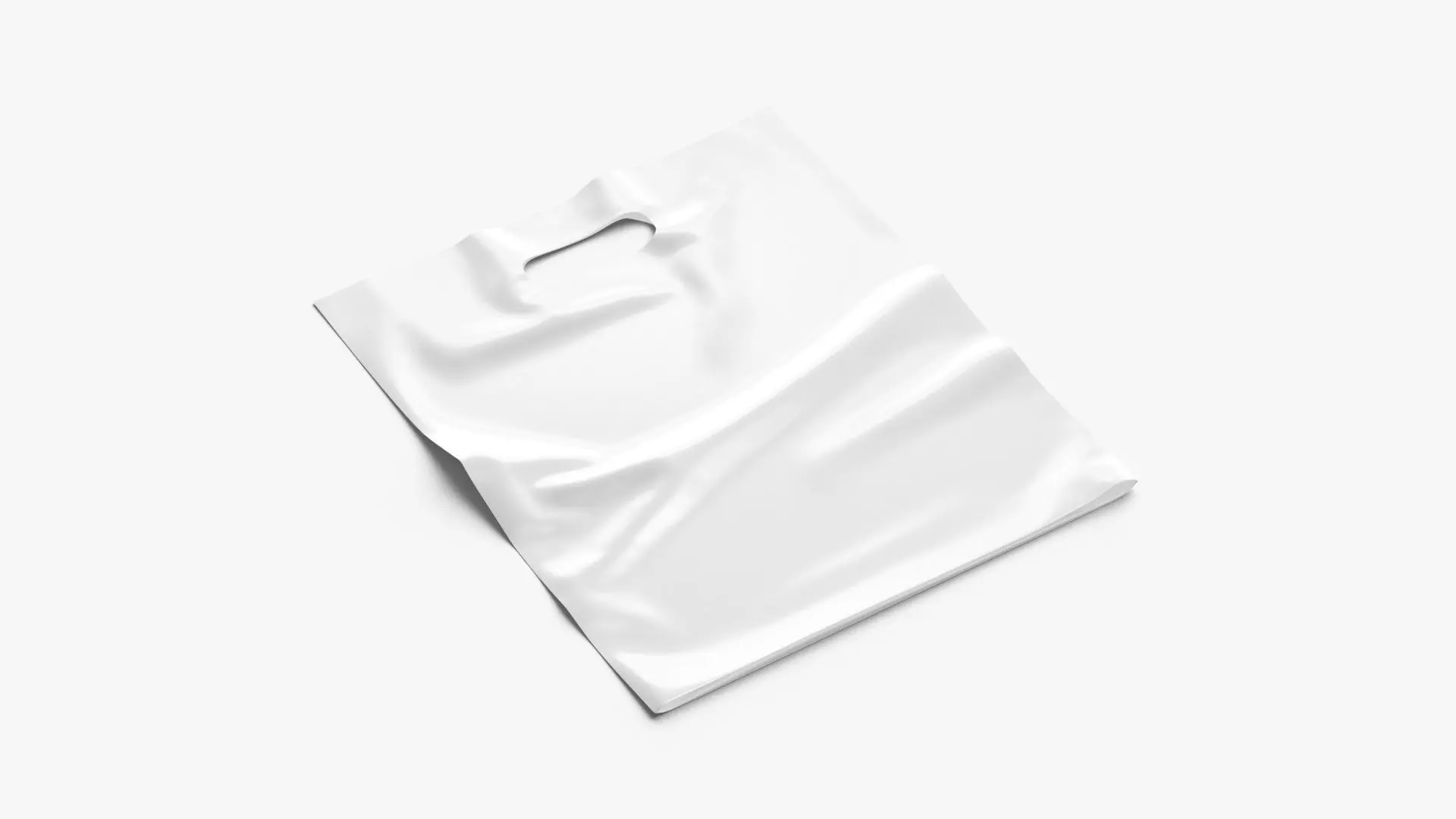 Die-cut plastic bag Low-poly 3D model_0