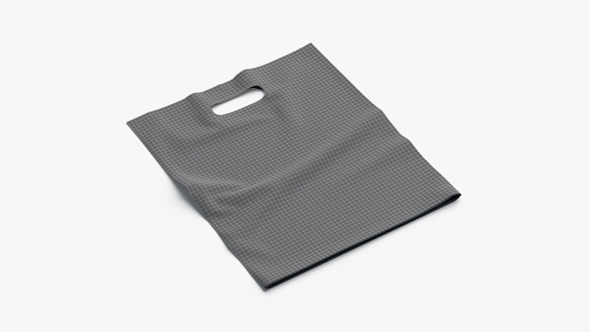 Die-cut plastic bag Low-poly 3D model_6